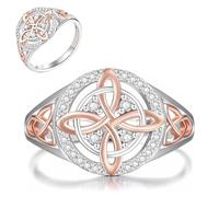 Générique Handmade Witch's Return-Knot Protection Ring, Protect Your Loved Ones, Knot Design with Rose-Gold Detail, Vintage Gift for Girlfriend (#11)