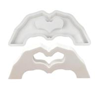 Générique Hands de Coeur Moules de Silicone - Moule de résine époxy à Main du cœur | Formulaire d'artisanat de Bijoux en résine | Gâteau en Silicone coulé pour Les Mains, Moule d'ornement de Bougies