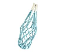 Générique Handwoven Water Bottle Pouch Net Bag - Blue White Cloth 30cm Portable Tote - Cup Holder for Iced Coffee Milk Tea - Wine Jar Carrier String Mesh