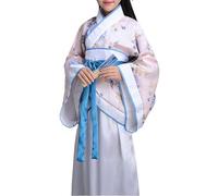 Générique Hanfu Costume Traditionnel Chinois pour Fille Kimono Japonais Enfants Cosplay Ensemble de Costumes Fille Yukata (FR/ES, Âge, 7 ans, 8 ans, Taille normale, Bleu clair)