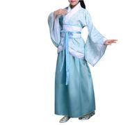 Générique Hanfu Costume Traditionnel Chinois pour Fille Kimono Japonais Enfants Cosplay Ensemble de Costumes Fille Yukata (FR/ES, Âge, 7 ans, 8 ans, Taille normale, Cyan)