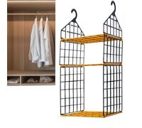 Générique Hangable Closet Organizer | Cloth Hanging Shelf | Hanging Wardrobe Organiser | Wardrobe Storage Layered Partitions | Foldable Oxford Cloth Hanging Closet for Underwear Bra Shirt Jean Pants