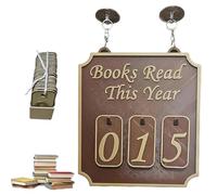 Générique Hanging Bookshelf Counter Bookish Decor,Personalized Hanging Bookshelf Sign Nook Decor,Books Read This Year Counter,Wall Desk Shelf Decoration,Library Decors Gifts for Books Lovers (brown)