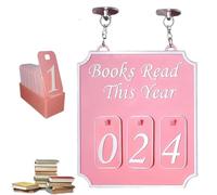 Générique Hanging Bookshelf Counter Bookish Decor,Personalized Hanging Bookshelf Sign Nook Decor,Books Read This Year Counter,Wall Desk Shelf Decoration,Library Decors Gifts for Books Lovers (pink)