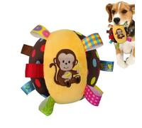 Générique Hanging Dog Training Ball Toy - Squeaky Soft Cotton Stuffed, 16cm - Bells Built in Bungee Chew Toy for Puppy Interactive Play