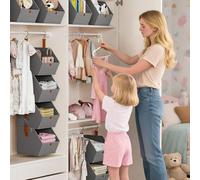 Générique Hanging Organizer, Multi-Pocket 4-Shelf Closet Storage, Fabric Dorm Room Solution, Entryway Shoe & Toy Holder, Bedroom Nursery Office Garage, Renters Accessory, Clothes, Bags, Socks, Towels