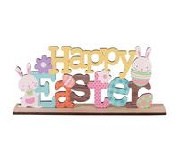 Générique Happy Easter Table Sign, Wooden Easter Flower Bunny Decor, Collectible Craft Holiday Favor, Rabbit Table Centerpiece, Perfect for Spring Home Dining Desks Decoration