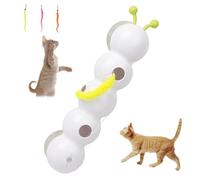 Générique Happy Luna Cat Toy,Whirlie Cat Toy-Smart Motion CatToy with Worm Design,Interactive Automatic Kitten Plaything,for Hunting, Jumping, and Interactive Play (White)