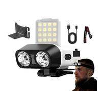 Générique Hard Hat Light - Rechargeable 900 Flashlight With Side Sensor | Adjustable Headlamp, Hands-Free Hat Light For Outdoor Activities, Work, Camping, Fishing Application Scenario