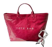 Générique Hardpointing Women's Letters Print Tote Bag, with Elegant Scarf, Hobo Bag, Kraft Paper PVC Tote Bag for Women (G)