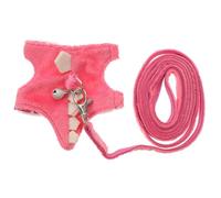 Générique Harnais Ajustable en Peluche Courte et Tissu Non Tissé pour Petits Animaux de Compagnie, Gilet Confortable pour Promenade en Extérieur et Laisse pour Furet