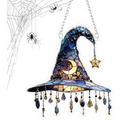 Générique Hat Ornament, Small Witch Hat Halloween Ornaments, 2D Acrylic Hanging Decor, 7.87x7.87x0.08 inches, Perfect for Window, Porch, Fireplace, Garden, Yard, Door, Indoor, Patio, Car, Balcony