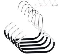 Générique Hat Rack Hat Holder for Baseball Caps, Hats Hangers Organizers Stainless Steel Hats Storage Hook, Multi Functional Saving Non Slip Clothes Rack Organizer for Home (Black,5 Pcs)