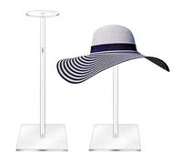 Générique Hat Rack, Lucite Headpiece Support, Telescopic Riser Design, Non Slip Bottom, Multifunctional Storage Hardware, Presentation Gear, Tall Small Pillar for Fedoras Beanies