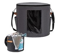 Générique Hat Storage Box - 19" D X 17" H Portable Large Capacity Suitcase | Travel Hats Organizer With Clear Window | Foldable Hat Case With Dustproof Lid | Portable Storage Container For Wide Brim