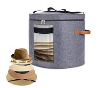 Générique Hat Storage Box, Round Brim Hat Container, Lightweight Breathable Portable Space Saving Multi Purpose Felt Organizer for Underwear Sheet, Blanket, 500g, Gray