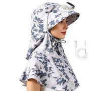 Générique Hat with Fan - USB Rechargeable Wide Brim Neck Flap 3 Speeds