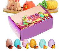 Générique Hatching Dinosaur Eggs Set - Expanding Toy Capsules for Kids Fun | Colorful Shell Pods with Grow Effect Action, Surprise Creature Reveal Activity for Water Playtime Party Favors