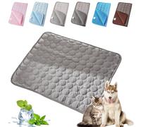 Générique Haustiere Pfotenfrost Matte, Premium Kühlmatte Für Katzen Hunde, Sommer Atmungsaktiv Waschbares Selbstkühlende Hundematte, Ideal Für Zuhause Auto Und Outdoor (Dunkelgrau,L-70 * 55cm)