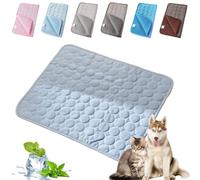 Générique Haustiere Pfotenfrost Matte, Premium Kühlmatte Für Katzen Hunde, Sommer Atmungsaktiv Waschbares Selbstkühlende Hundematte, Ideal Für Zuhause Auto Und Outdoor (Blau,S-50 * 40cm)