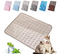 Générique Haustiere Pfotenfrost Matte, Premium Kühlmatte Für Katzen Hunde, Sommer Atmungsaktiv Waschbares Selbstkühlende Hundematte, Ideal Für Zuhause Auto Und Outdoor (Grau,L-70 * 55cm)