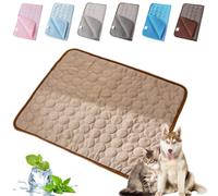 Générique Haustiere Pfotenfrost Matte, Premium Kühlmatte Für Katzen Hunde, Sommer Atmungsaktiv Waschbares Selbstkühlende Hundematte, Ideal Für Zuhause Auto Und Outdoor (Kaffee,L-70 * 55cm)