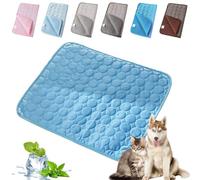 Générique Haustiere Pfotenfrost Matte, Premium Kühlmatte Für Katzen Hunde, Sommer Atmungsaktiv Waschbares Selbstkühlende Hundematte, Ideal Für Zuhause Auto Und Outdoor (Dunkelblau,M-62 * 50cm)