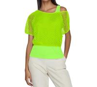 Générique Haut à Manches Courtes en résille de Style Festival néon des années 1980 pour Les fêtes rétro et Les événements dansants Green XXL