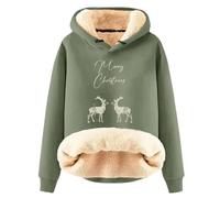 Générique Haut À Manches Longues Streetwear Nouveau Sweat à Capuche imprimé cerf de Noël la Mode pour Femme Automne et Hiver en Velours épais et Chaud Streetwear Y2k Sweatshirts
