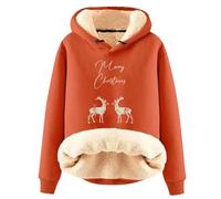 Générique Haut À Manches Longues Streetwear Nouveau Sweat à Capuche imprimé cerf de Noël la Mode pour Femme Automne et Hiver en Velours épais et Chaud Streetwear Y2k Sweatshirts
