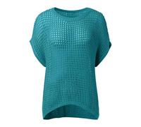 Générique Haut Femme Maille Manches Courtes Col V Crochet Ajouré DéContracté Polyvalent Vacances D'ÉTé
