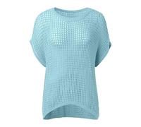 Générique Haut Femme Maille Manches Courtes Col V Crochet Ajouré DéContracté Polyvalent Vacances D'ÉTé