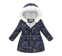 Générique Haut Fille Clothing For Boys And Girls Multicolor Waisted Printed Tie Dye Long Woolen Collar Cotton Padded Coat Coat Pardessus Pour Fille Hiver Grande Taille (NY2, 11-12 Years)
