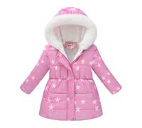 Générique Haut Fille Clothing For Boys And Girls Multicolor Waisted Printed Tie Dye Long Woolen Collar Cotton Padded Coat Coat Pardessus Pour Fille Hiver Grande Taille (F, 3-4 Years)