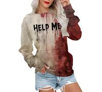 Générique Haut Halloween Femme Veste Oversize Hoodie The Pumpkin Spice Café Sweat avec Capuche Pull Citrouille Enfant Fille Tee Shirt Probleme Resolu Sang Deguisement Horreur Vetement C