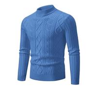 Générique Haut Homme Col Roulé Col Montant Torsadé en Tricot Fin et épais avec Pullover Manches Longues Maille Rayées Doublé de Sweater Polo Chandails sous-Pull