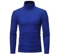 Générique Haut Homme Col Roulé Col Montant Torsadé en Tricot Fin et épais avec Pullover Manches Longues Maille Rayées Doublé de Sweater Polo Chandails sous-Pull