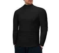 Générique Haut Homme Col Roulé Col Montant Torsadé en Tricot Fin et épais avec Pullover Manches Longues Maille Rayées Doublé de Sweater Polo Chandails sous-Pull