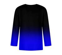 Générique Haut Homme Manches 3/4 Col Rond Dégradé de Couleurs Léger et Respirant Style Décontracté Coupe Confortable pour Tenue Informelle(Dark Blue, L)