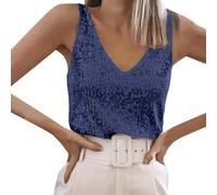 Générique Haut Pailleté Sobre, Camisole Coupe Classique Sans Manches, Top Éclatant Parfait Pour Les Sorties Entre Amis Ou Les Dîners En Ville