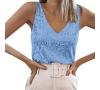 Générique Haut Pailleté Sobre, Camisole Coupe Classique Sans Manches, Top Éclatant Parfait Pour Les Sorties Entre Amis Ou Les Dîners En Ville