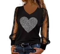 Générique Haut Paillettes Femme Combinaison Chic pour Soirée Blouse Et Élégant Coton Top Doré À Spray Paillette Vetement Textile Noël De Fete Pull a Sexy Loose Transparent Noir Soiree
