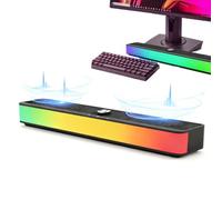 Générique Haut-parleurs RGB pour PC - Barre de Son RGB pour Jeux sur PC | Haut-parleurs de Bureau Portables,pour Maison Douche Fête Noël Chambre Patio Voiture Mobile Musique Théâtre
