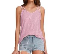 Générique Haut Scintillant Sans Manches, Camisole Sequins Look Tendance, Top Pour Une Tenue De Soirée Ou De Discothèque Entre Amis