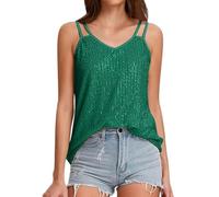 Générique Haut Scintillant Sans Manches, Camisole Sequins Look Tendance, Top Pour Une Tenue De Soirée Ou De Discothèque Entre Amis
