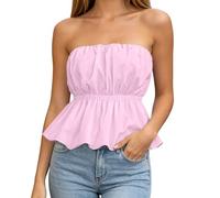 Générique Haut Tube Tendance pour Femme Coupe asymétrique festonnée sans Manches Parfait pour Les Mois Chauds débardeur élégant Moderne et Confortable pour Tenues décontractées