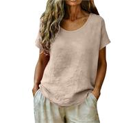 Générique Hauts D'éTé T-Shirt à Manches Courtes en mélange Respirant pour Une Coupe décontractée,col Rond,Basique d'été Doux et idéal au Quotidien.