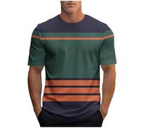 Générique Hauts Homme Manches Courtes Tee-Shirt Mode Décontracté Tshirt Été Col Rond Tee Shirt Extensible Léger T-Shirts Confortable Teeshirt Quotidien Et Ventes Flash Vert armée M