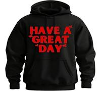 Générique Have A Great Day Hoodie with Middle Fingers, 2025 Halloween Skull Pocket Hoodie, Sarcastic Unisex Pullover (Black/Red,3TG)