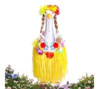 Générique Hawaiian Geese Outfits Costume Set, Animal Clothes with Skirt Wig Bikini Wreath Accessories for 23 Inch Porch Statues, Outdoor Holiday Lawn Party Summer Beach Decorations